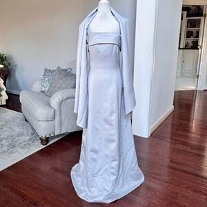 Vintage 2000s Alex Evenings Elegant Simple 2 Piece Matching Dress & Scarf Set